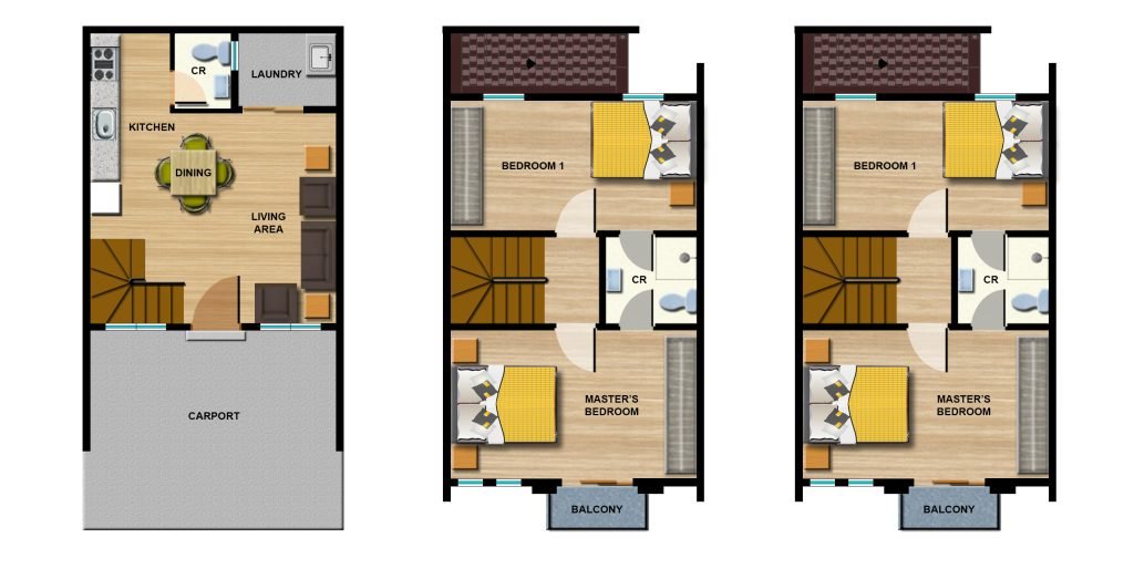 3 Storey DHV Floor Plan